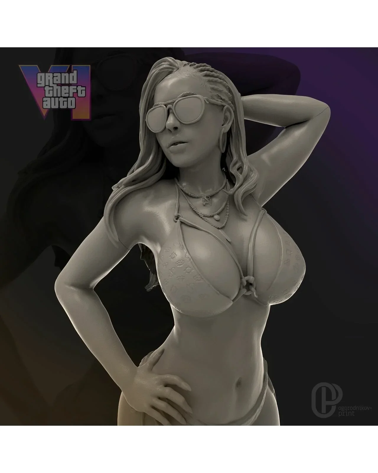 Миниатюра Лусии из GTA VI под покраску