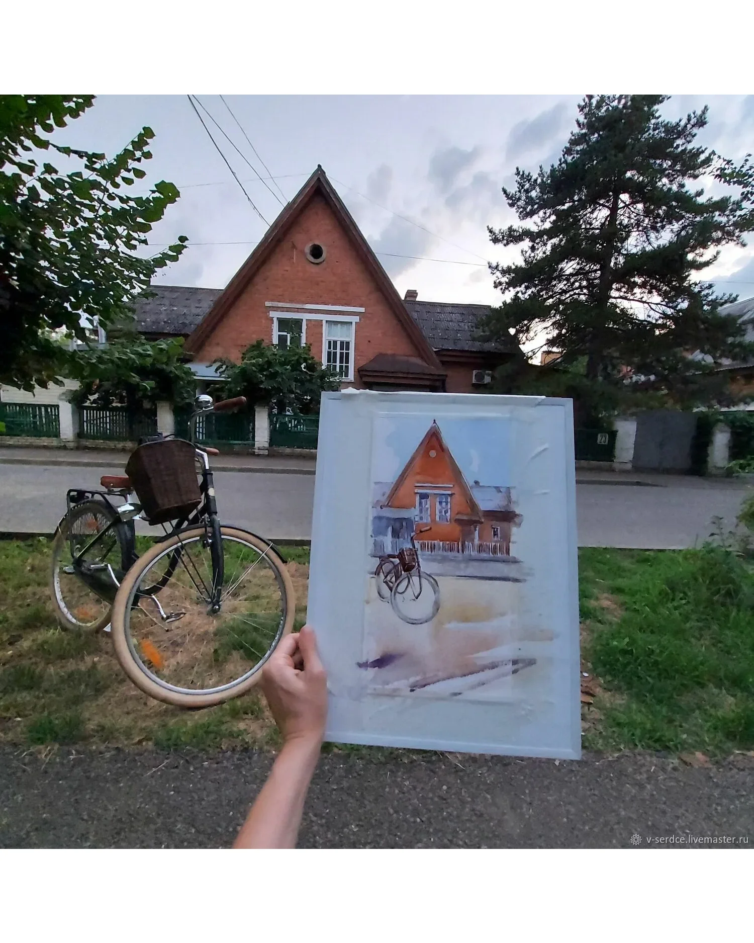 Акварельный портрет дома по фотографии