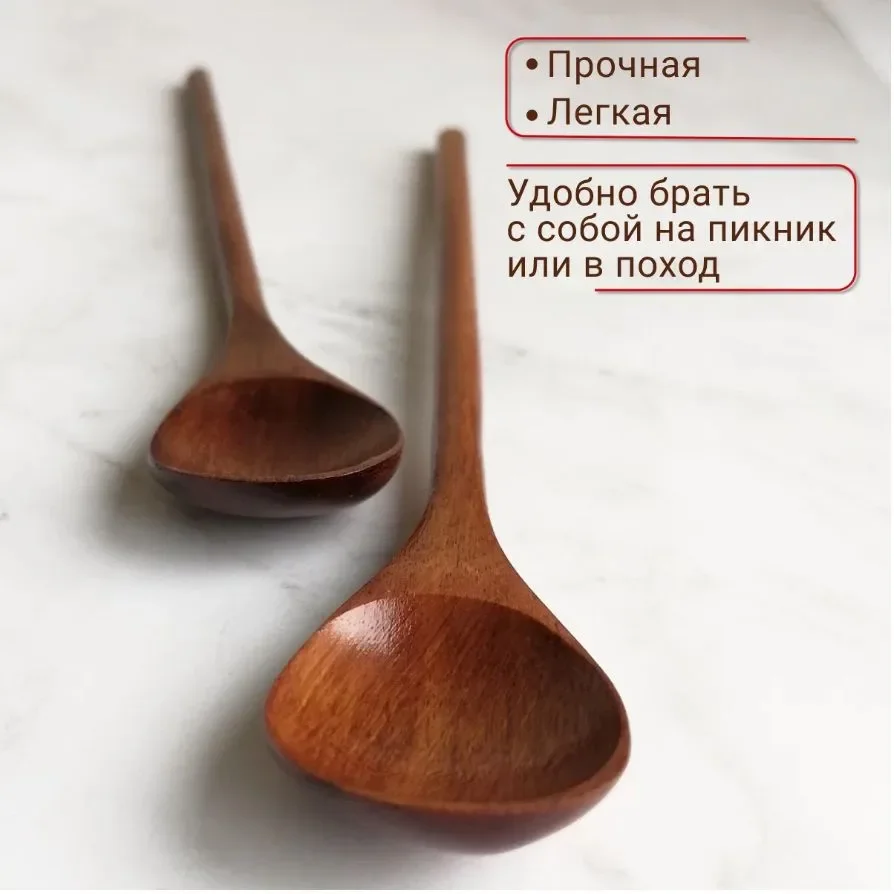 Деревянная кофейная ложечка из светлого дерева
