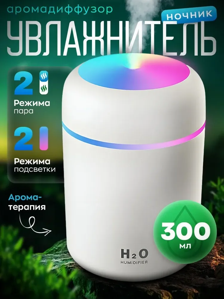 Мини-увлажнитель воздуха с аромадиффузором и подсветкой