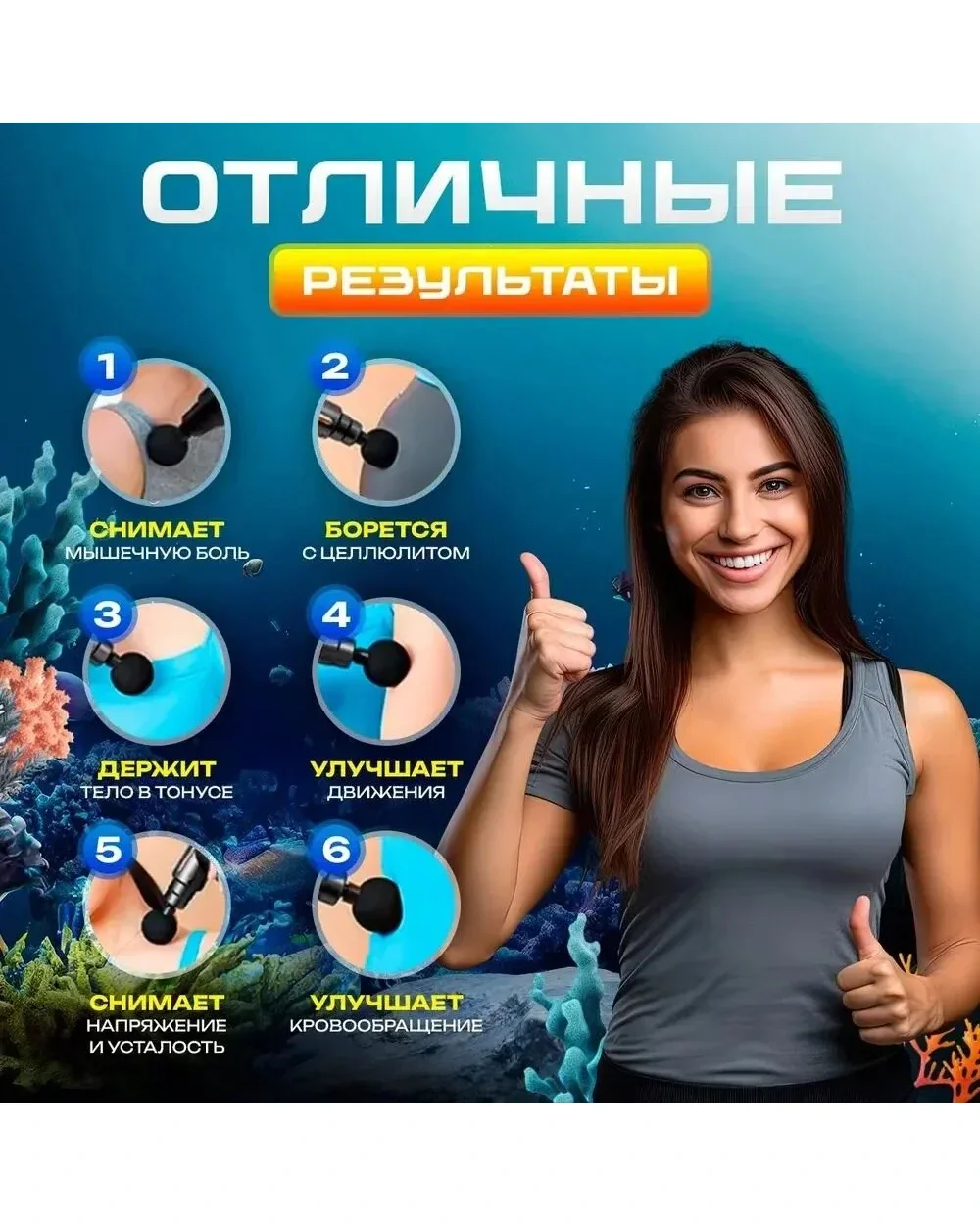 Мини массажный пистолет для восстановления мышц